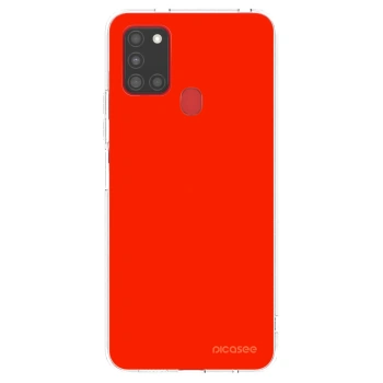 Picasee silikonowe przeźroczyste etui na Samsung Galaxy A21s - Maranello Red