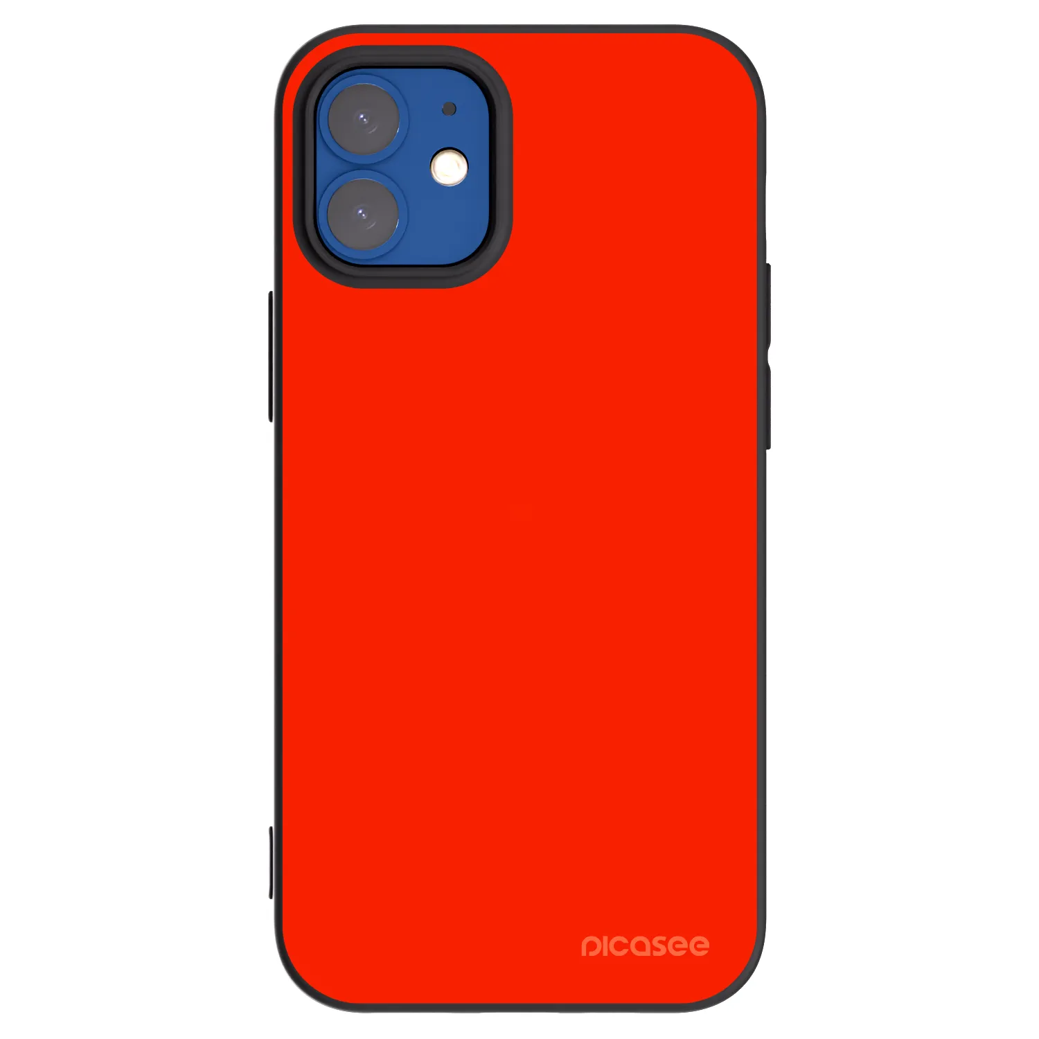 Picasee silikonowe czarne etui na Apple iPhone 12 mini - Maranello Red