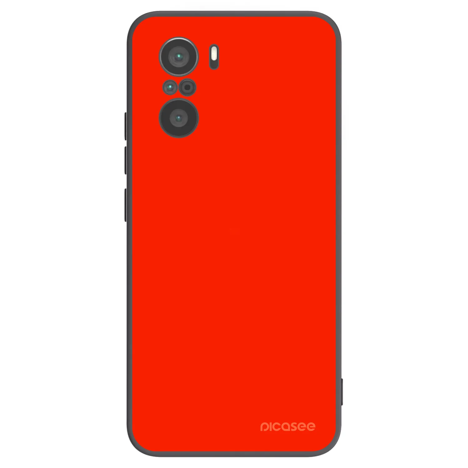 Picasee silikonowe czarne etui na Xiaomi Poco F3 - Maranello Red