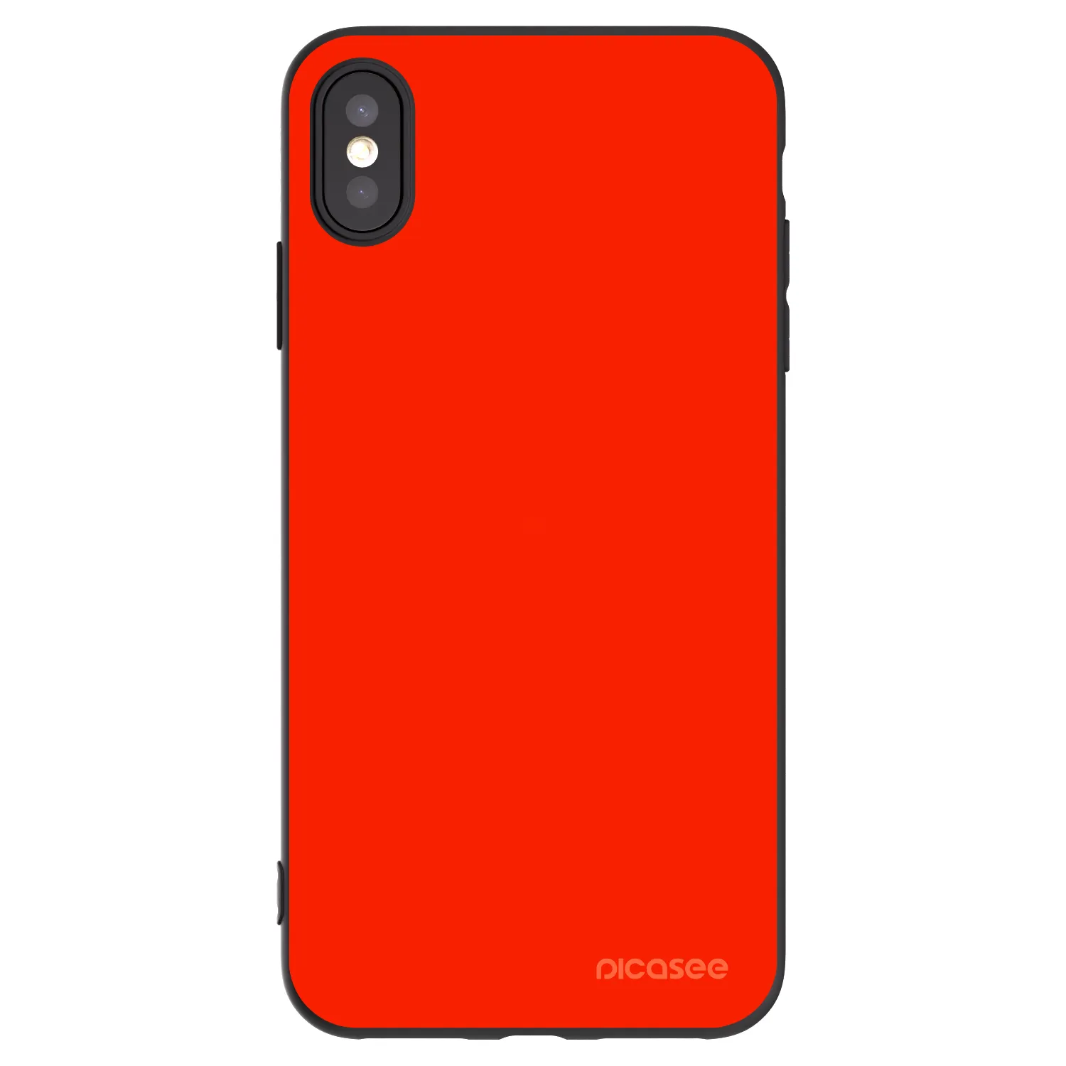 Picasee silikonowe czarne etui na Apple iPhone XS Max - Maranello Red