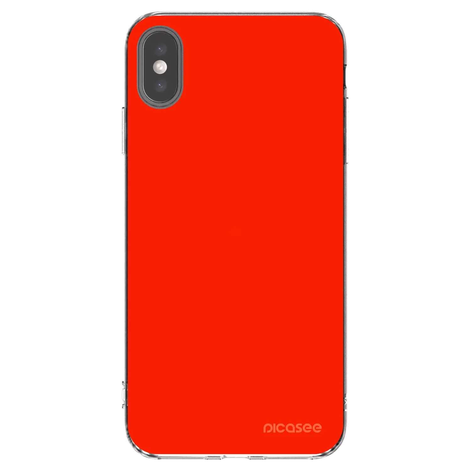 Picasee silikonowe przeźroczyste etui na Apple iPhone XS Max - Maranello Red