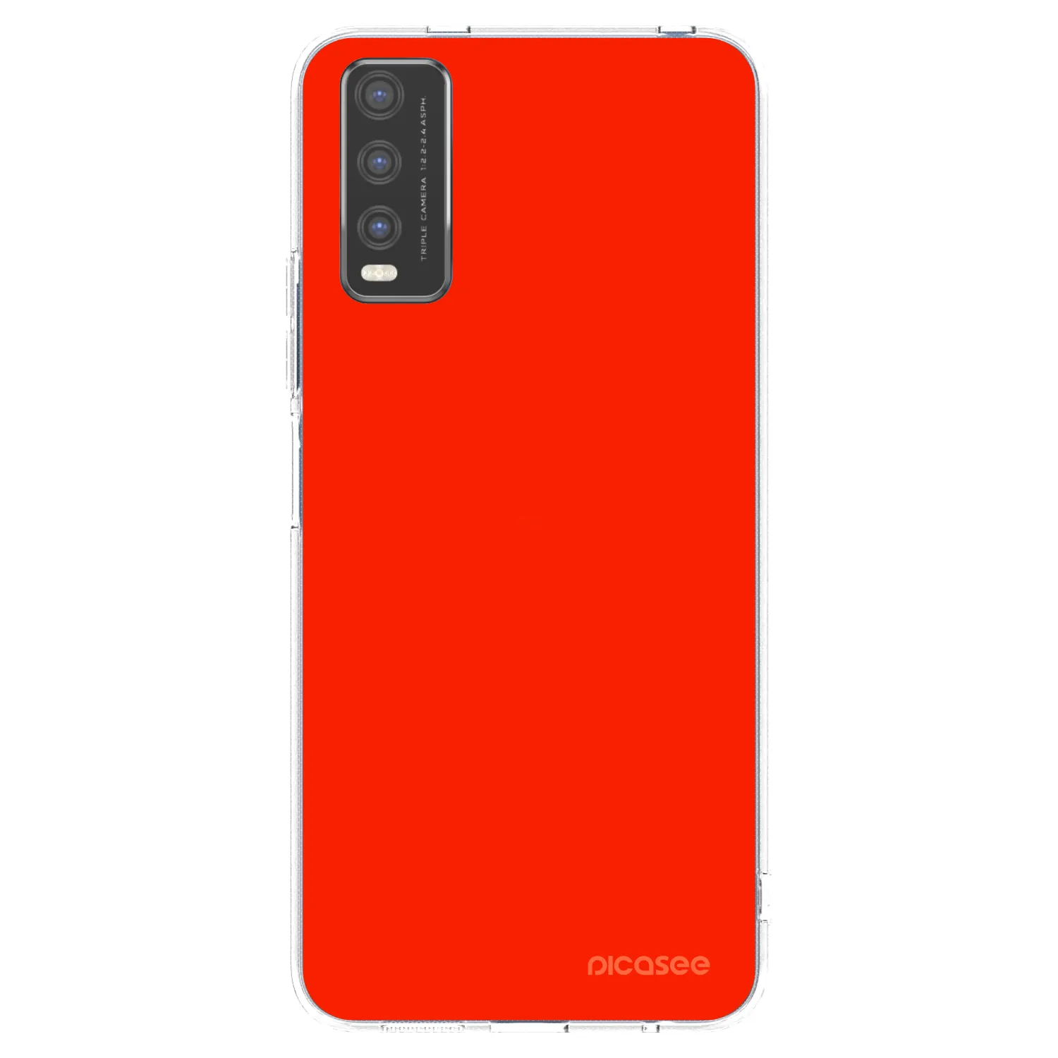 Picasee silikonowe przeźroczyste etui na Vivo Y20s - Maranello Red