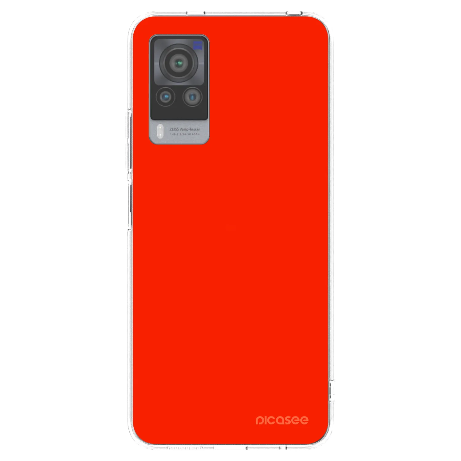 Picasee silikonowe przeźroczyste etui na Vivo X60 Pro 5G - Maranello Red