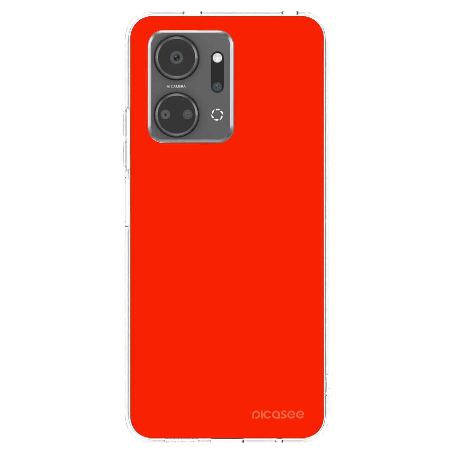 Picasee silikonowe przeźroczyste etui na Honor X7a - Maranello Red