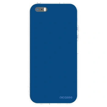 Picasee silikonowe przeźroczyste etui na Apple iPhone 5/5S/SE - Navy Blue