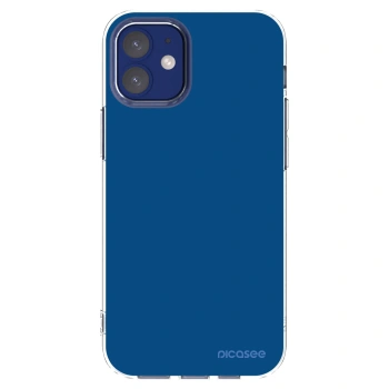 Picasee silikonowe przeźroczyste etui na Apple iPhone 12 mini - Navy Blue