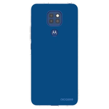 Picasee silikonowe przeźroczyste etui na Motorola Moto G9 Play - Navy Blue