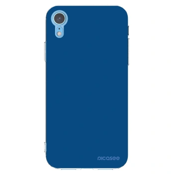 Picasee silikonowe przeźroczyste etui na Apple iPhone XR - Navy Blue