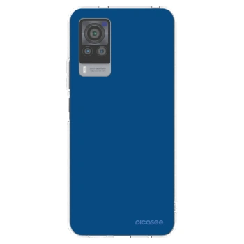 Picasee silikonowe przeźroczyste etui na Vivo X60 Pro 5G - Navy Blue
