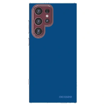 Picasee silikonowe przeźroczyste etui na Samsung Galaxy S22 Ultra 5G - Navy Blue