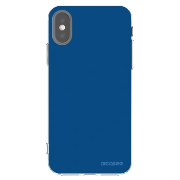 Picasee silikonowe przeźroczyste etui na Apple iPhone X/XS - Navy Blue