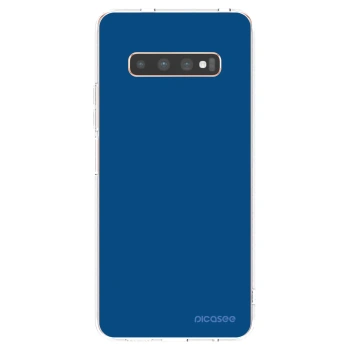 Picasee silikonowe przeźroczyste etui na Samsung Galaxy S10 Plus G975 - Navy Blue