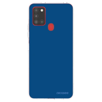 Picasee silikonowe przeźroczyste etui na Samsung Galaxy A21s - Navy Blue