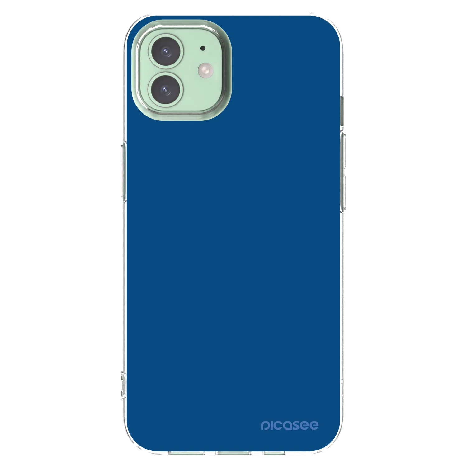 Picasee silikonowe przeźroczyste etui na Apple iPhone 12 Pro - Navy Blue