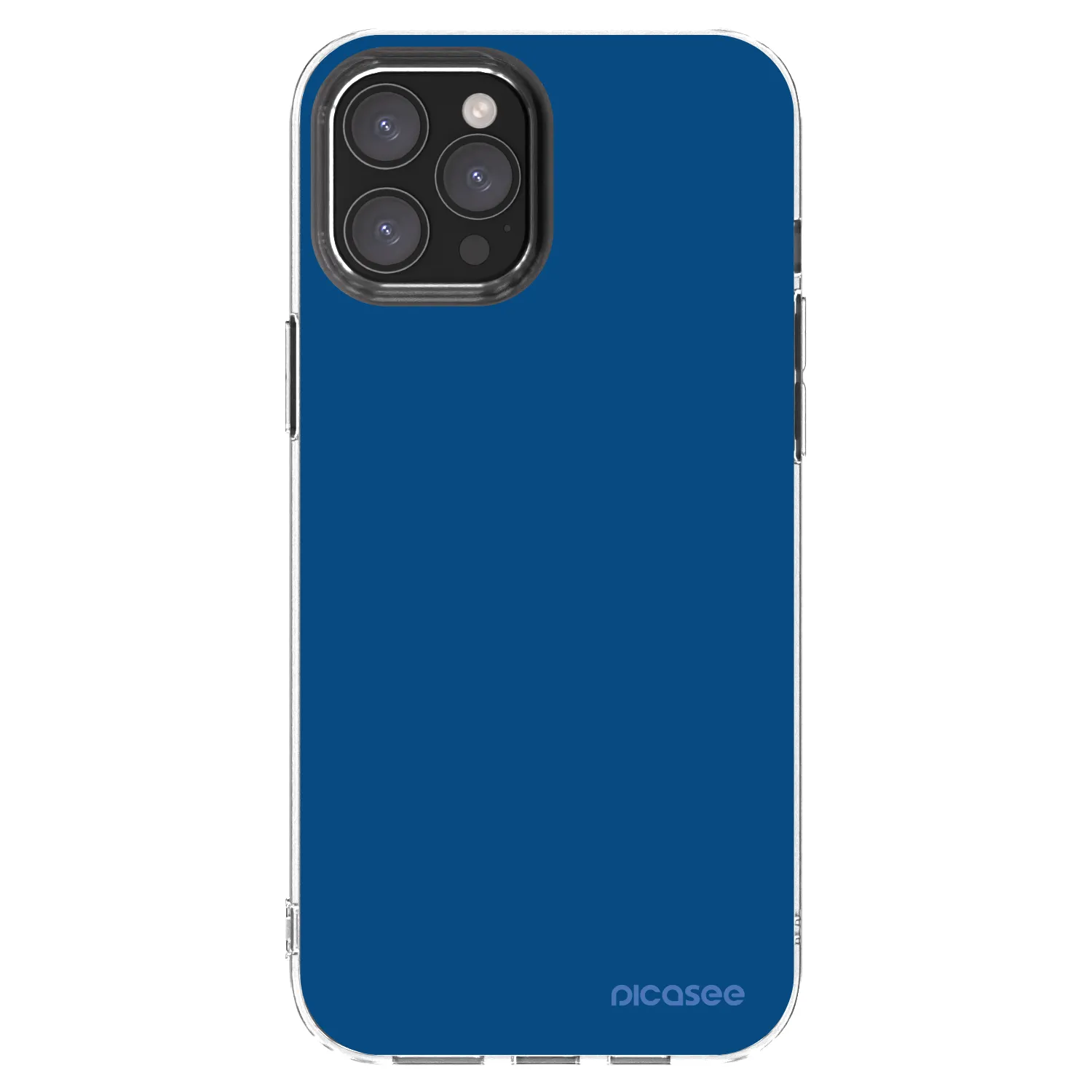 Picasee silikonowe przeźroczyste etui na Apple iPhone 12 Pro Max - Navy Blue