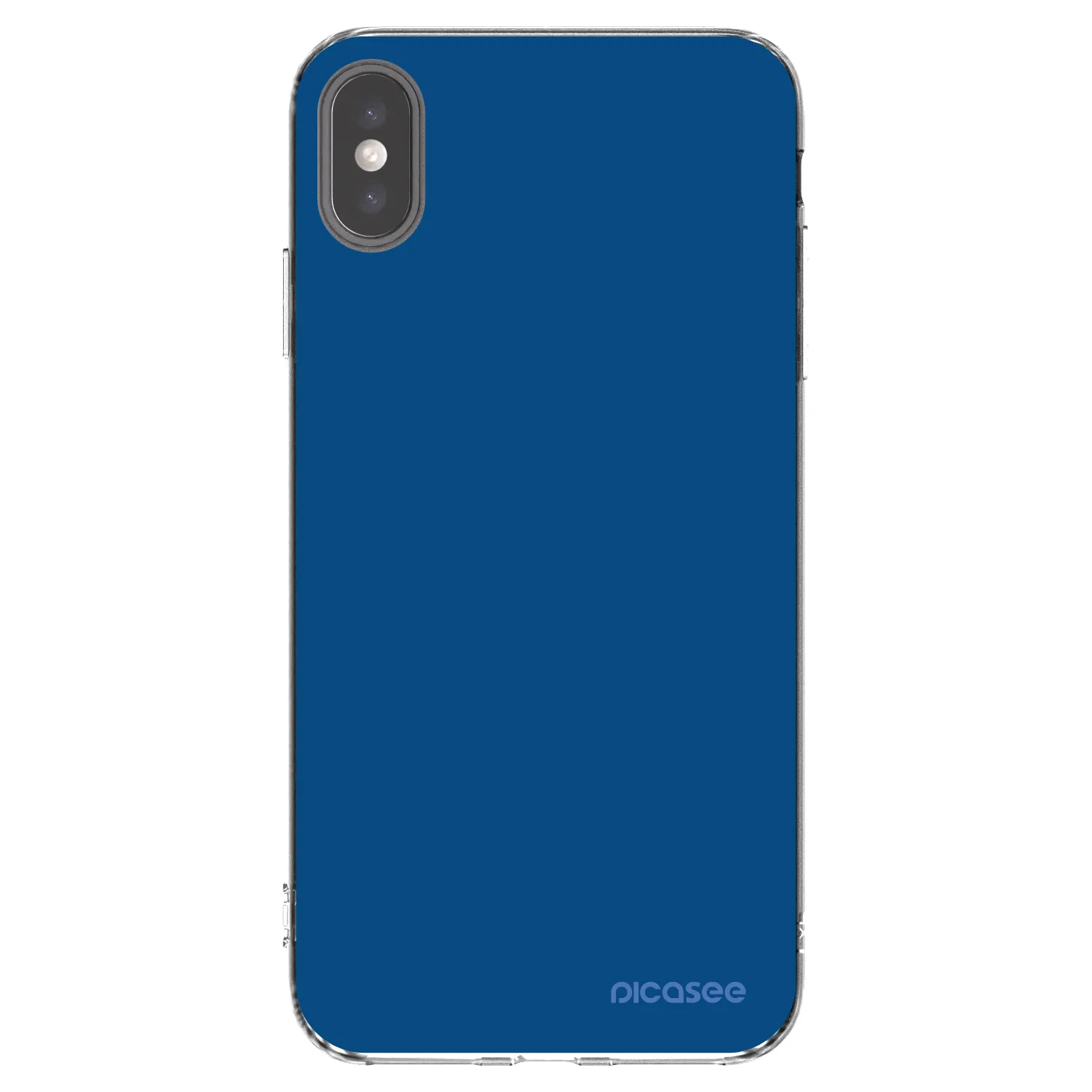 Picasee silikonowe przeźroczyste etui na Apple iPhone XS Max - Navy Blue