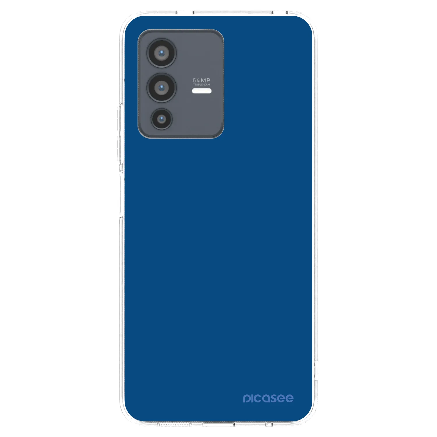 Picasee silikonowe przeźroczyste etui na Vivo V23 5G - Navy Blue