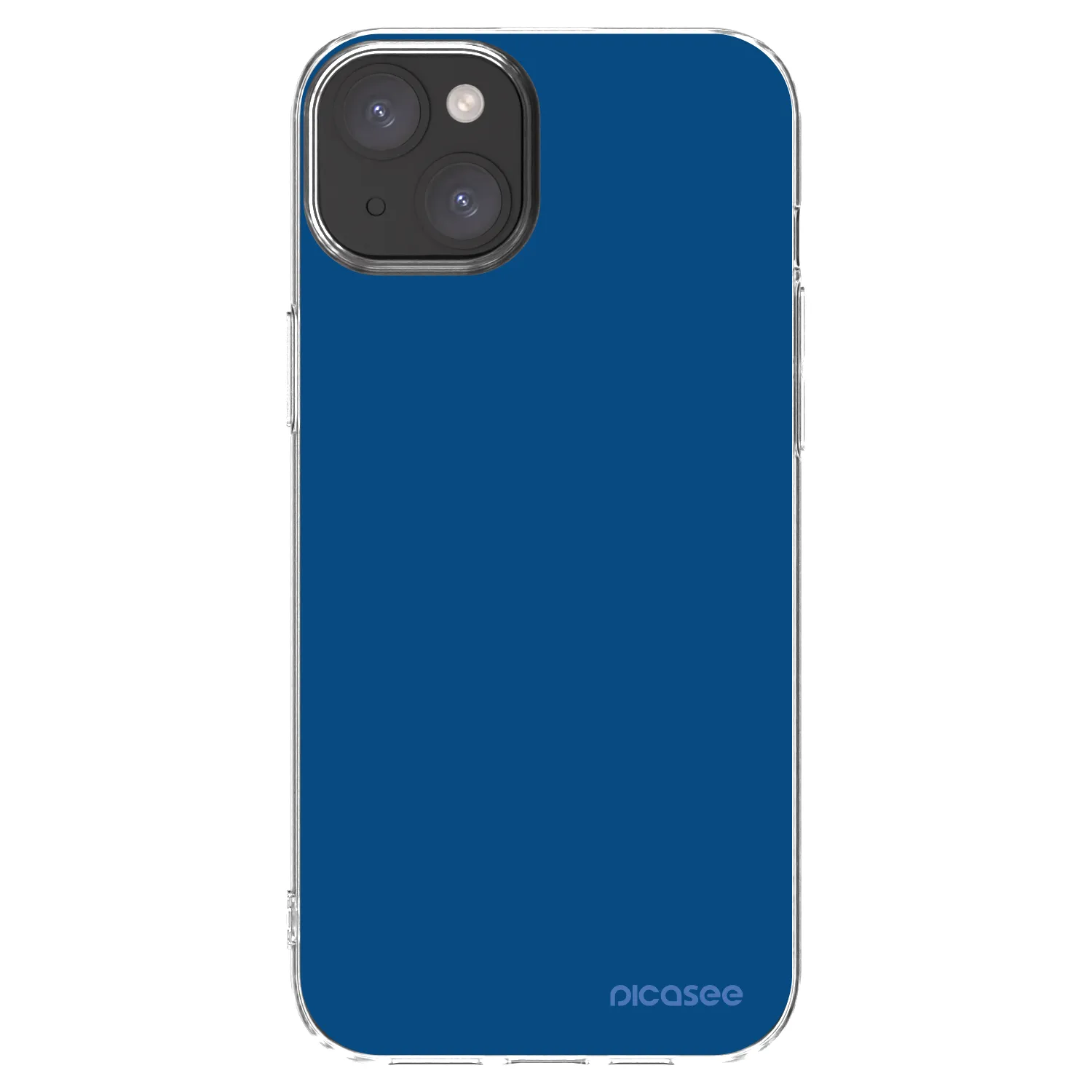 Picasee silikonowe przeźroczyste etui na Apple iPhone 15 Plus - Navy Blue