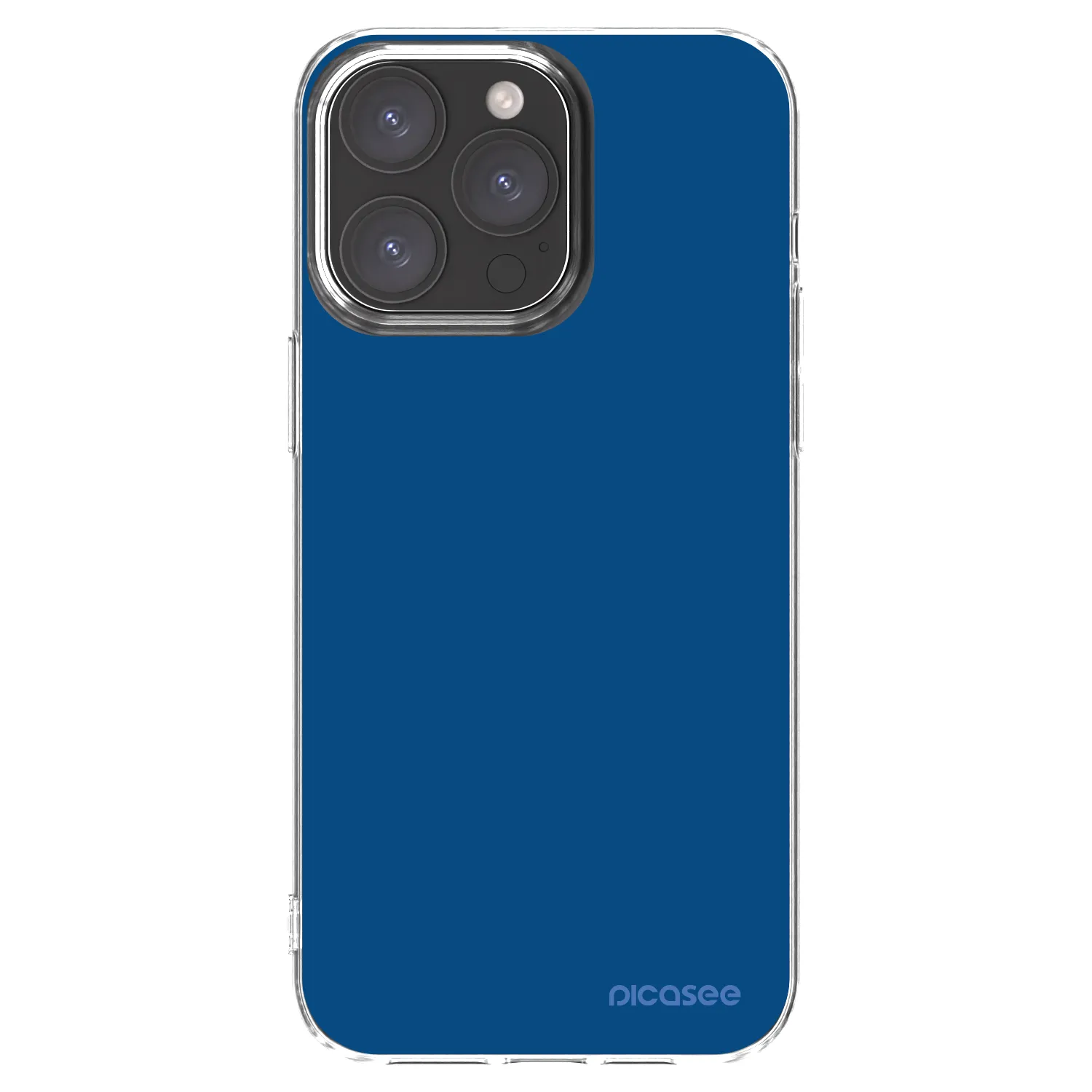 Picasee silikonowe przeźroczyste etui na Apple iPhone 15 Pro Max - Navy Blue