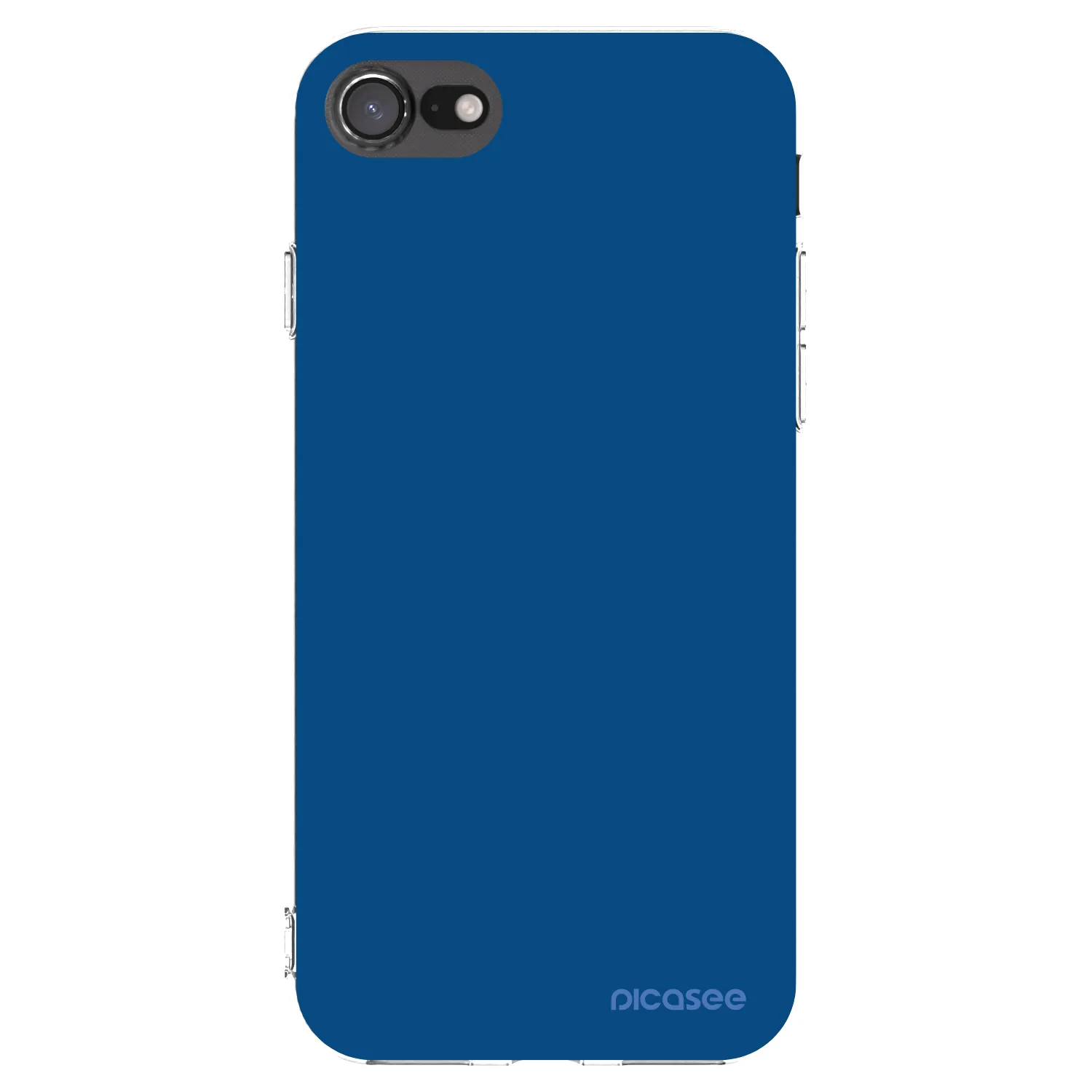 Picasee silikonowe przeźroczyste etui na Apple iPhone 8 - Navy Blue