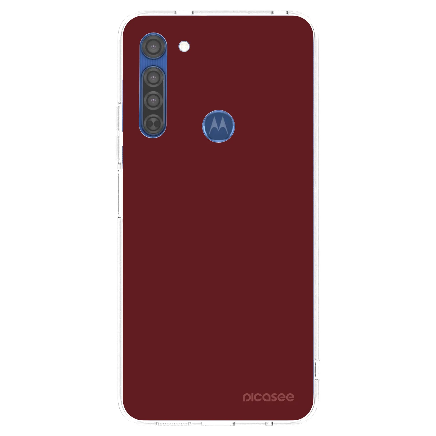 Picasee silikonowe przeźroczyste etui na Motorola Moto G8 - Red Bliss