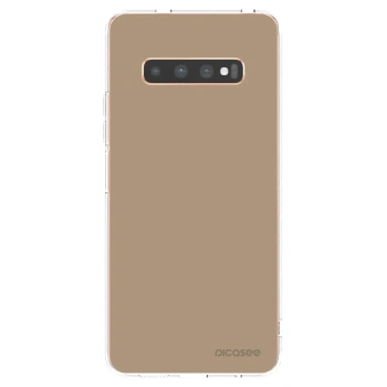 Picasee silikonowe przeźroczyste etui na Samsung Galaxy S10 Plus G975 - Soft Sand