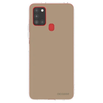Picasee silikonowe przeźroczyste etui na Samsung Galaxy A21s - Soft Sand