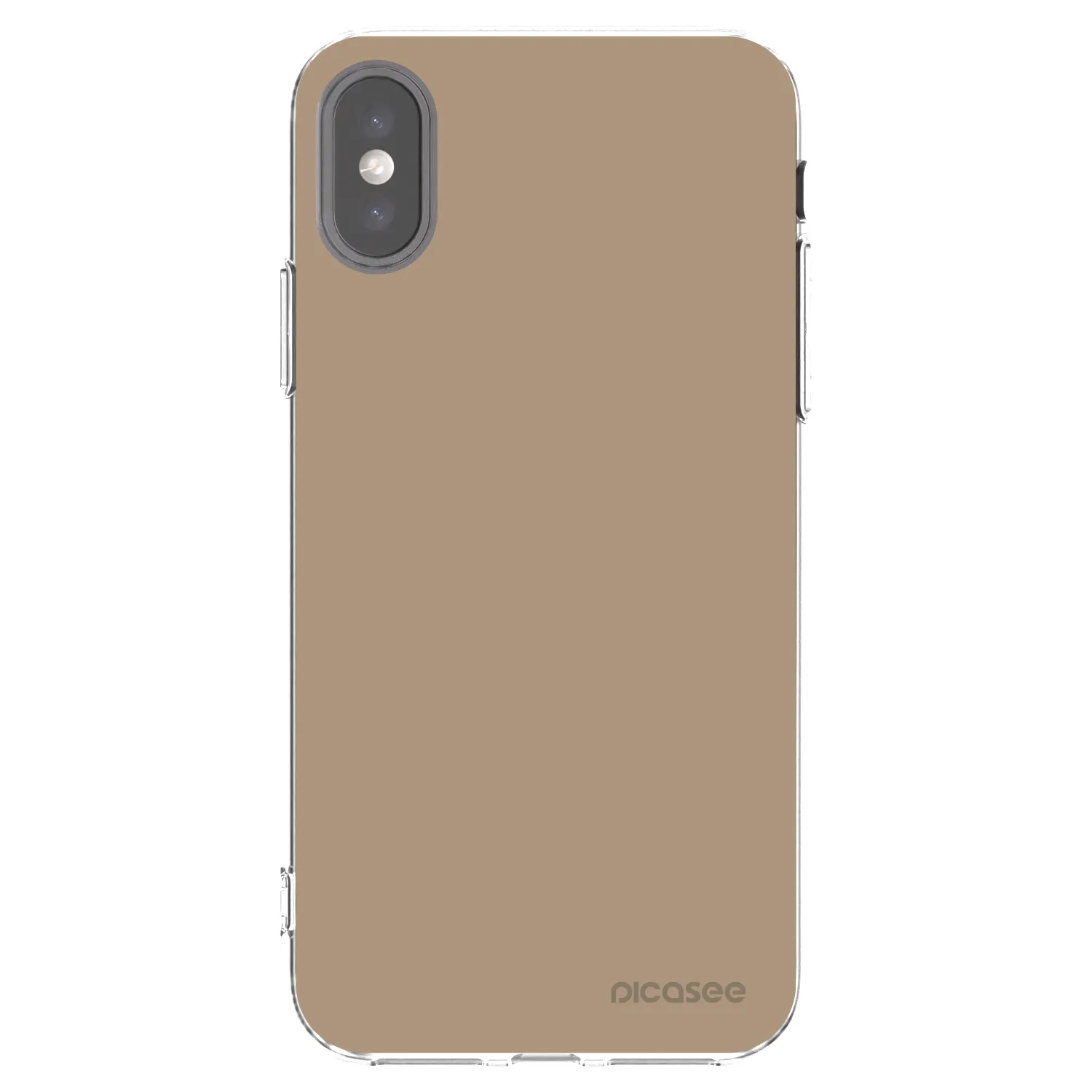 Picasee silikonowe przeźroczyste etui na Apple iPhone X/XS - Soft Sand