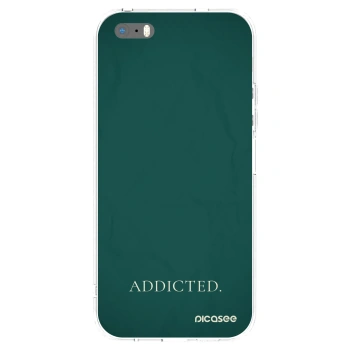 Picasee silikonowe przeźroczyste etui na Apple iPhone 5/5S/SE - Addicted