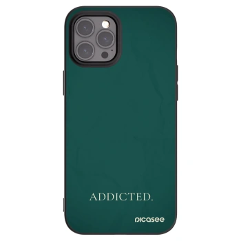 Picasee silikonowe czarne etui na Apple iPhone 12 Pro Max - Addicted
