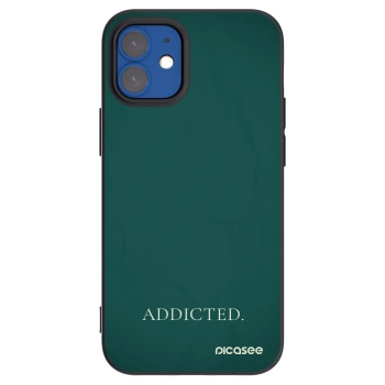 Picasee silikonowe czarne etui na Apple iPhone 12 mini - Addicted