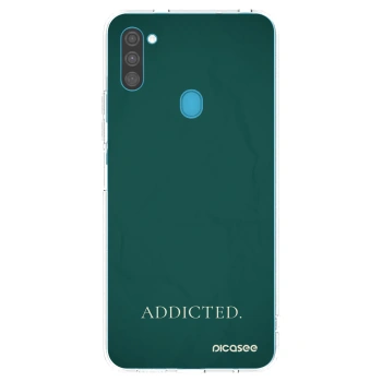 Picasee silikonowe przeźroczyste etui na Samsung Galaxy M11 - Addicted