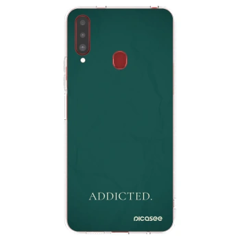 Picasee silikonowe przeźroczyste etui na Samsung Galaxy A20s - Addicted