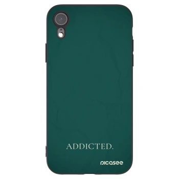 Picasee silikonowe czarne etui na Apple iPhone XR - Addicted