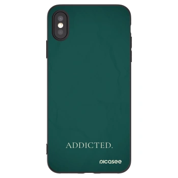 Picasee silikonowe czarne etui na Apple iPhone XS Max - Addicted