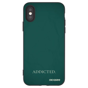 Picasee silikonowe czarne etui na Apple iPhone X/XS - Addicted