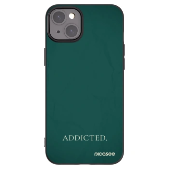 Picasee silikonowe czarne etui na Apple iPhone 15 Plus - Addicted