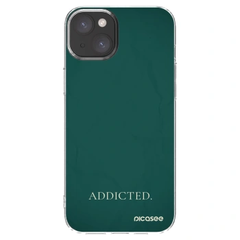Picasee silikonowe przeźroczyste etui na Apple iPhone 15 Plus - Addicted