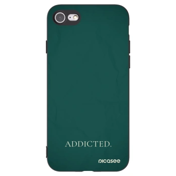 Picasee silikonowe czarne etui na Apple iPhone 8 - Addicted