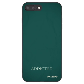 Picasee silikonowe czarne etui na Apple iPhone 8 Plus - Addicted