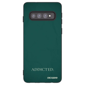 Picasee silikonowe czarne etui na Samsung Galaxy S10 G973 - Addicted