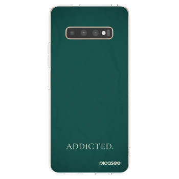 Picasee silikonowe przeźroczyste etui na Samsung Galaxy S10 Plus G975 - Addicted