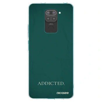 Picasee silikonowe czarne etui na Xiaomi Redmi Note 9 - Addicted