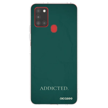 Picasee silikonowe przeźroczyste etui na Samsung Galaxy A21s - Addicted