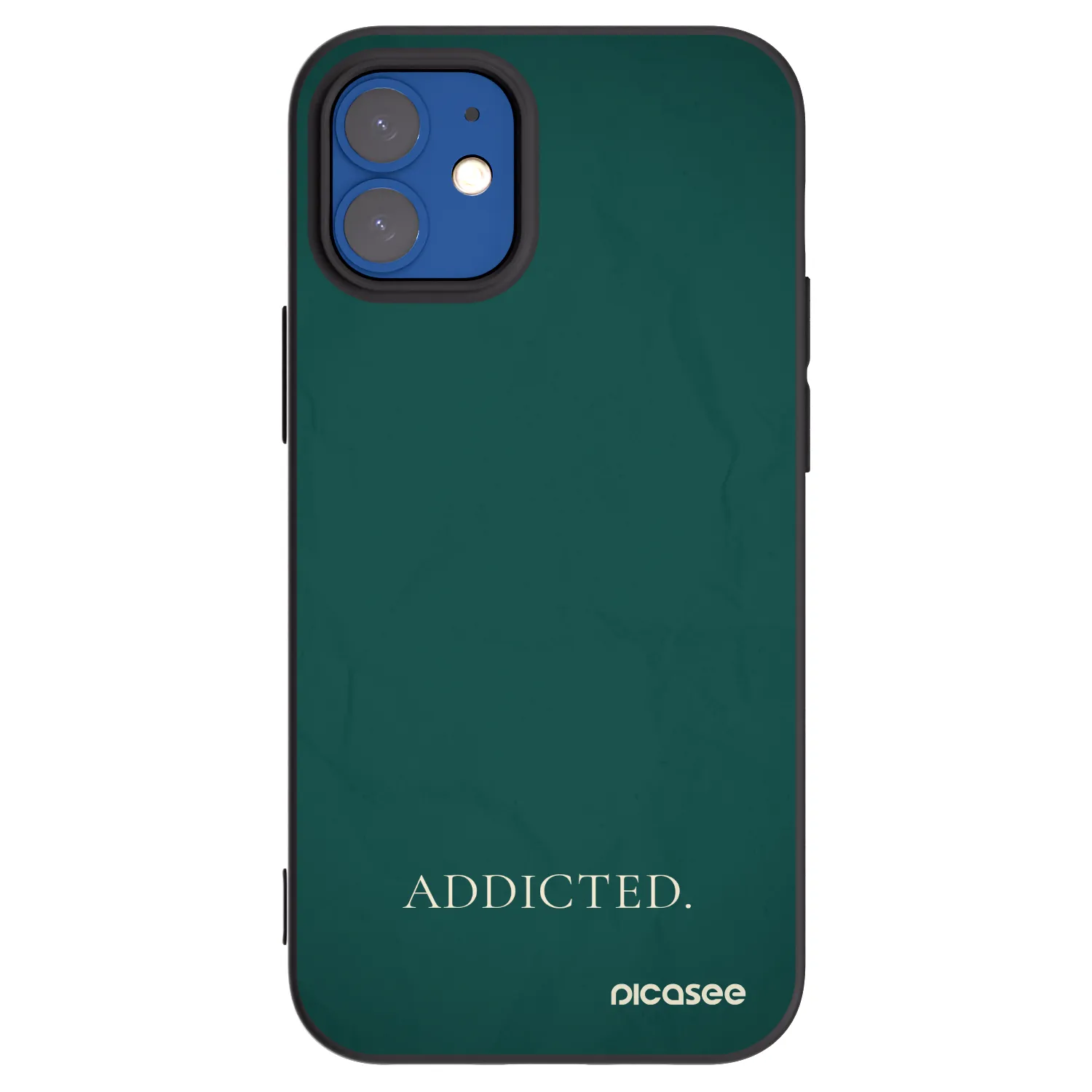 Picasee silikonowe czarne etui na Apple iPhone 12 mini - Addicted