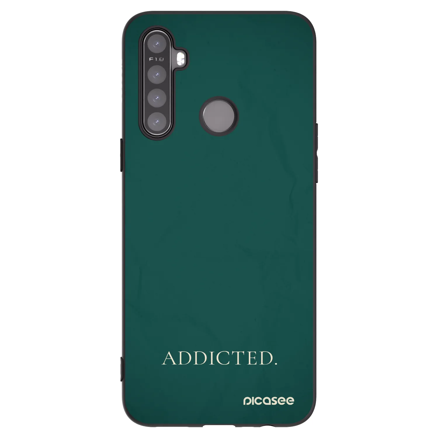 Picasee silikonowe czarne etui na Realme 5 - Addicted