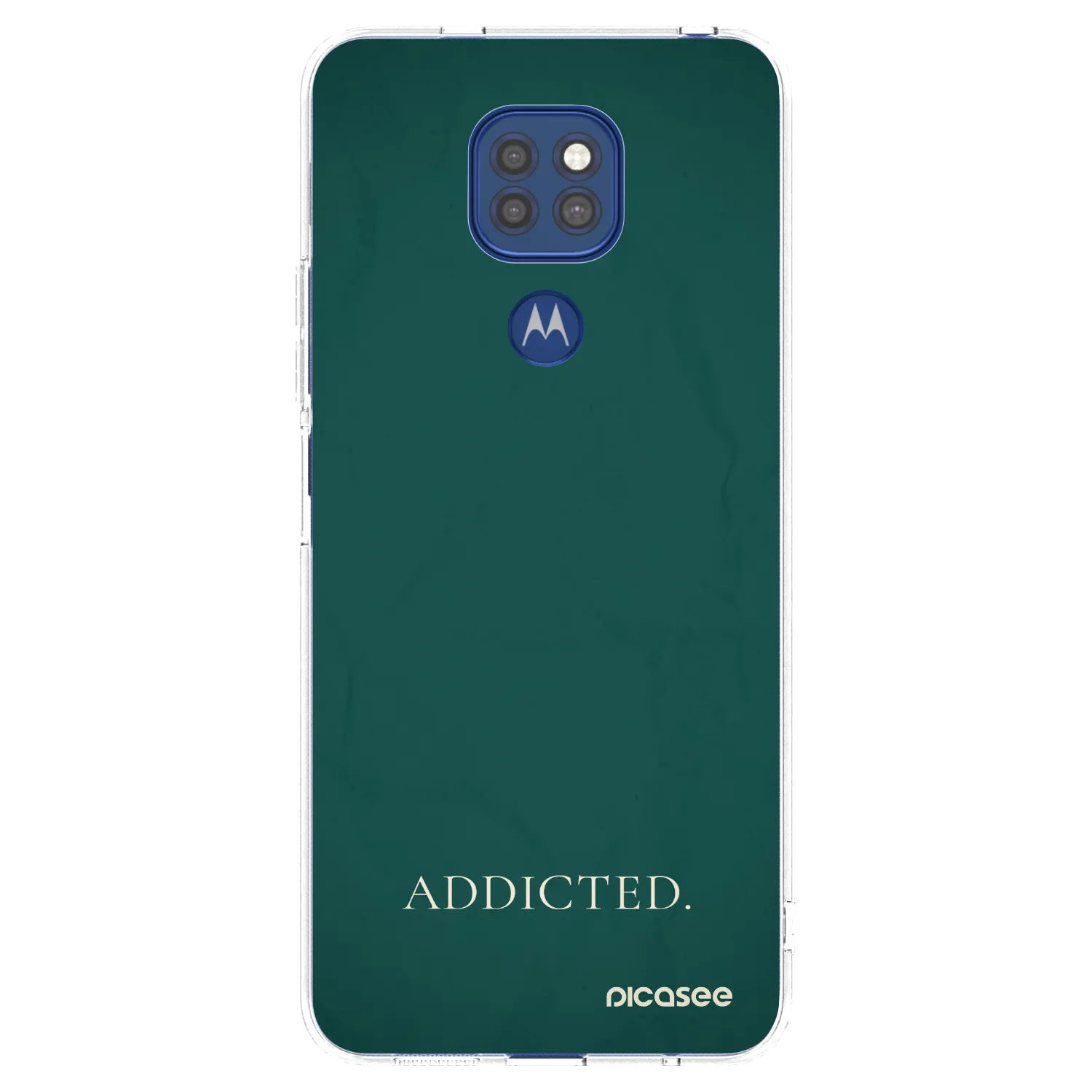 Picasee silikonowe przeźroczyste etui na Motorola Moto G9 Play - Addicted