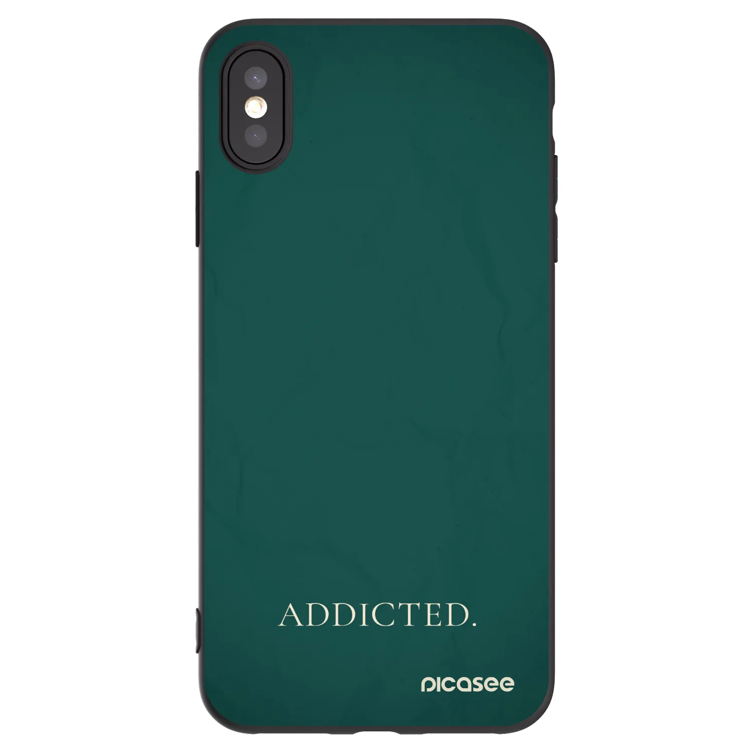 Picasee silikonowe czarne etui na Apple iPhone XS Max - Addicted