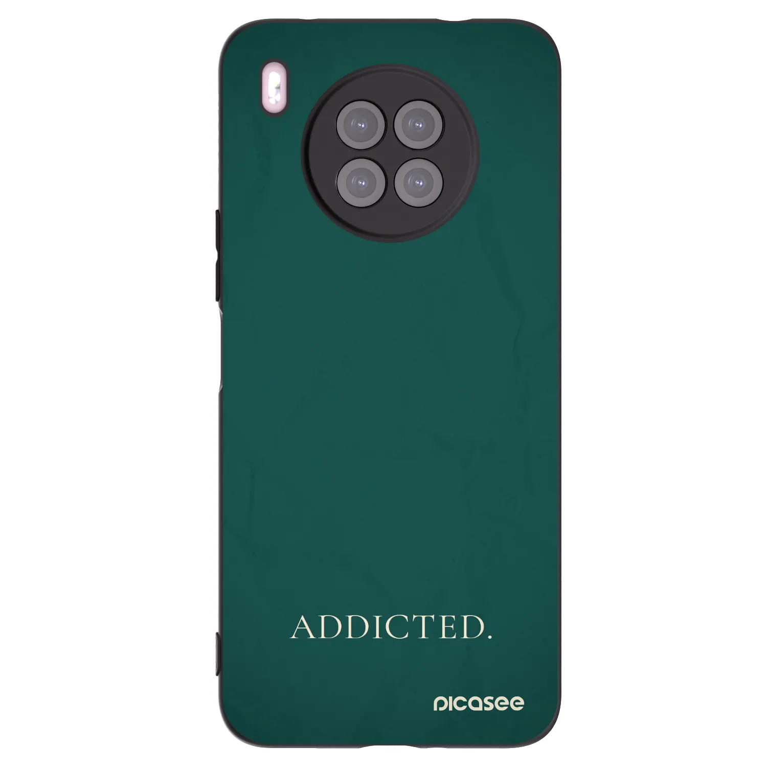 Picasee silikonowe czarne etui na Huawei Nova 8i - Addicted