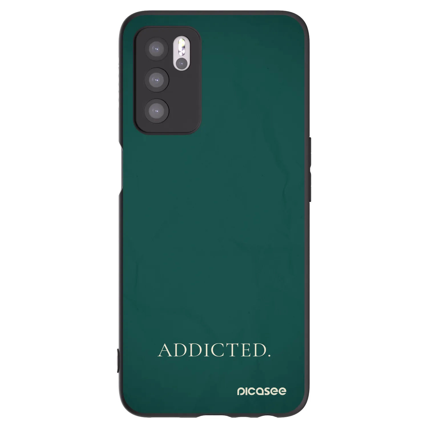 Picasee silikonowe czarne etui na OPPO A16s - Addicted